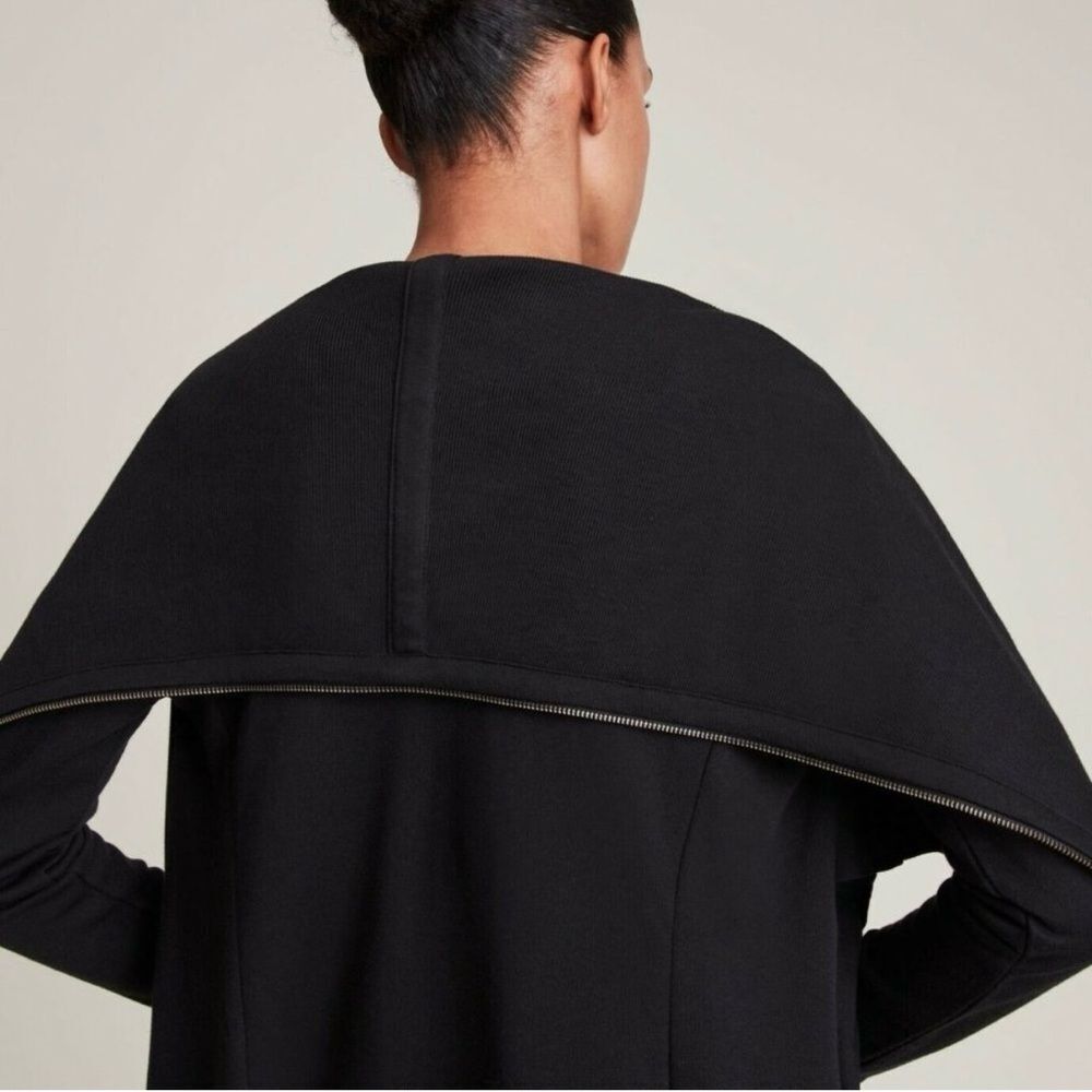 All Saints Black Dahlia Open Front Sweatshirt Jacket Cardigan - Picture 5 of 9